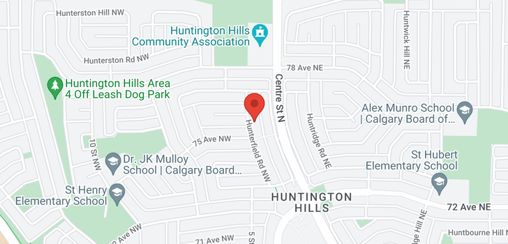 map of 7616 Hunterfield Road NW